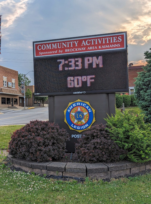 Sign donated by the Brockway Area Kaimanns